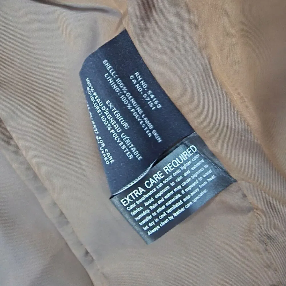 NWT Cole Haan Size Medium Hickory Women's Wing Collar Leather Jacket $498 MSRP - Picture 6 of 9